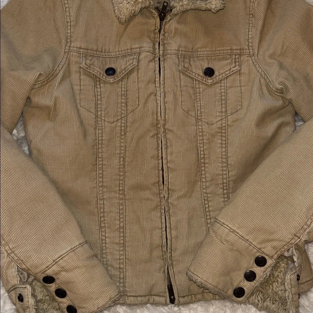 Abercrombie & Fitch Vintage Corduroy Double-Zip Short Trucker Jacket, Size M - Picture 3 of 16
